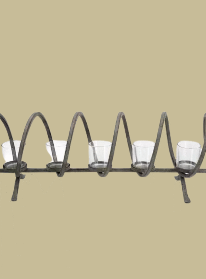 Gray Metal Candelabra (5-Pack)